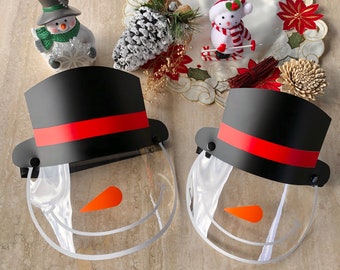 Snowman Face Shield- Christmas Face Shield - Holiday Face Shield - Clear Face Shield - Cute Face Shield - Anti Splash- Durable - PPE