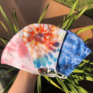 Tie-Dye Face Mask, Spring Face Mask, Pink Tie-dye Mask, Blue Tie- dye Mask, Rainbow Tye-dye Mask, Reusable Cotton Face Mask, Soft