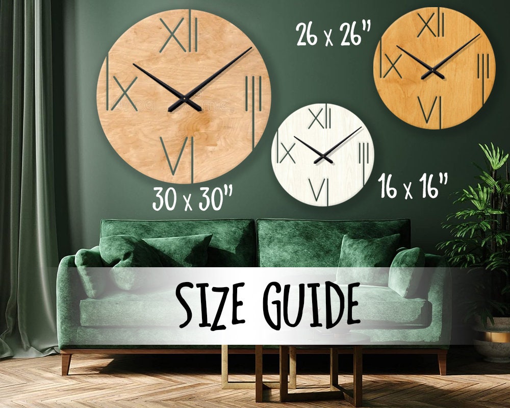 Oversized Wall Clock, Wood Wall Clock Large, Unique Large Wall Clock ...