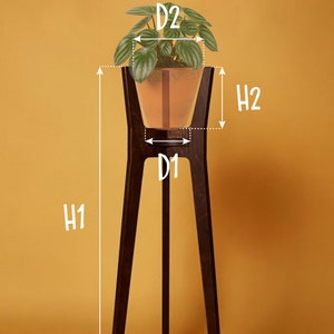 Wooden plant stand, Tall plant stand indoor from plywood, Mid century modern plant stand, Indoor plant stand from plywood, Small plant stand image 3