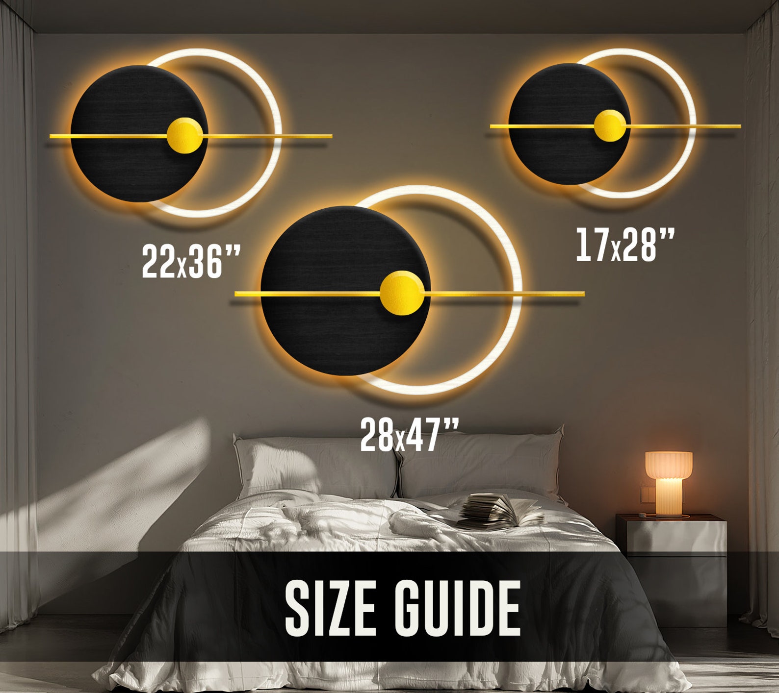 Light up Wall Decor Wood, Geometric Wood Wall Decor Living Room, Light