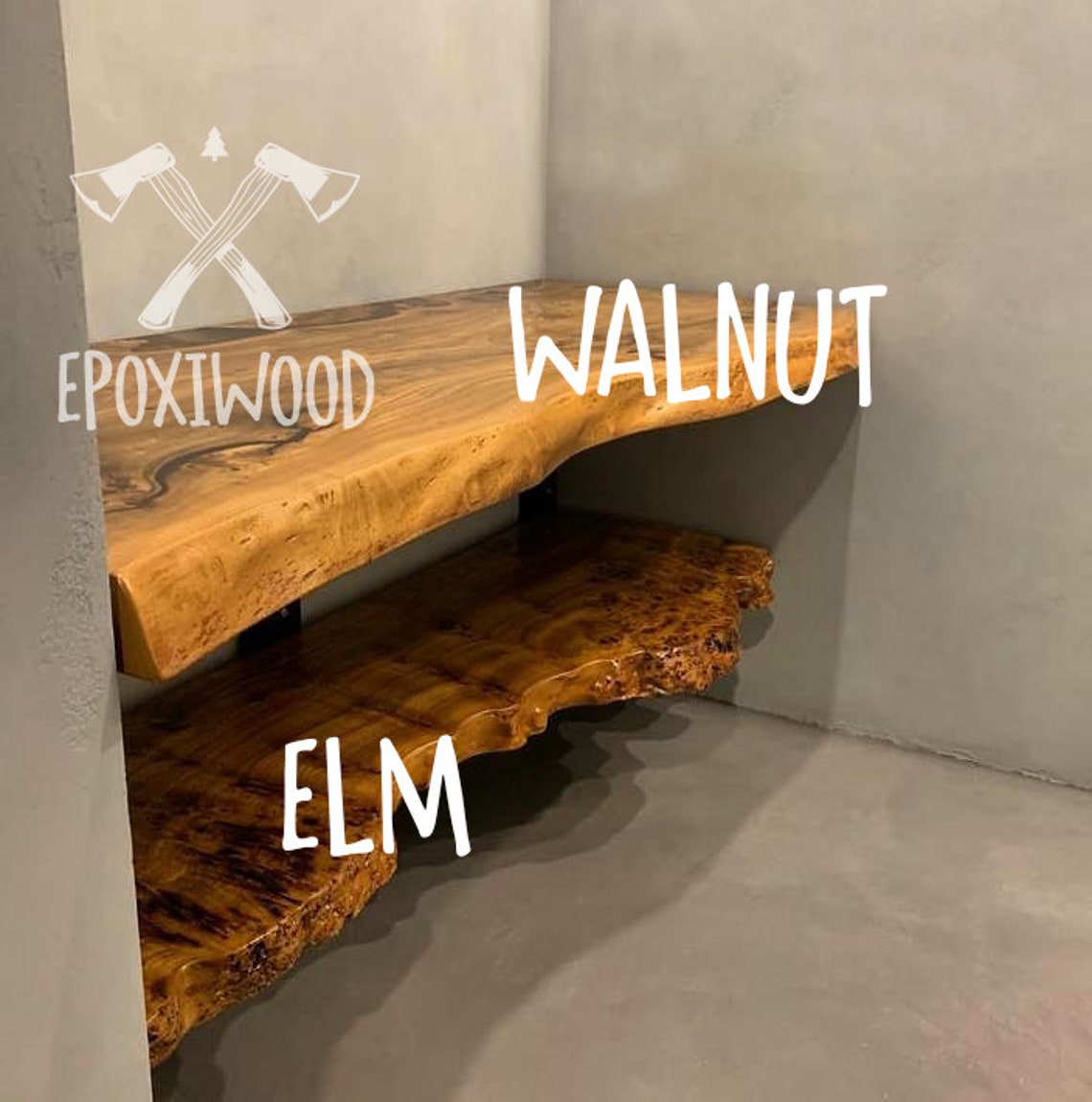 Live Edge Hanging Shelffloating Wood Shelflive Edge Floating Etsy