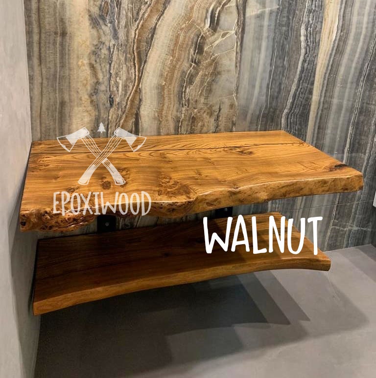 Live Edge Hanging Shelffloating Wood Shelflive Edge Floating Etsy