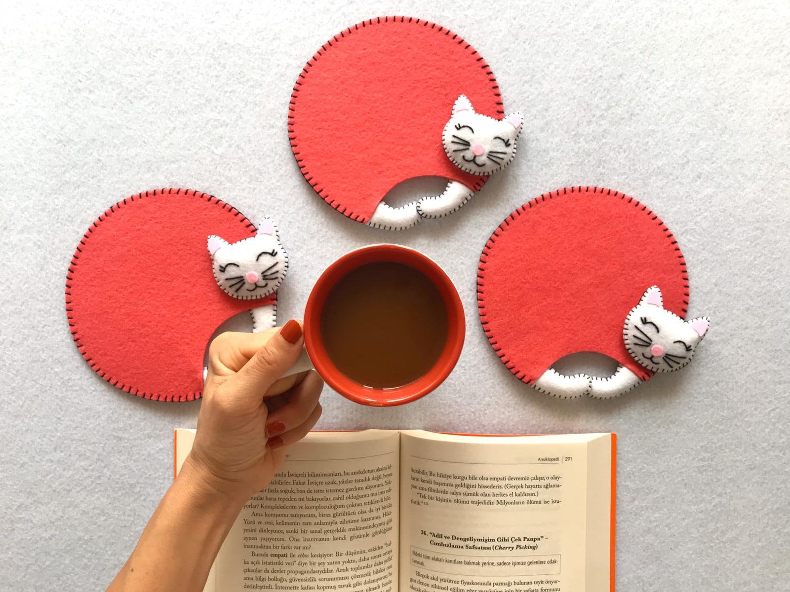 Cute Cat Coasters Funny Gift Drink Mat Home Decor Cat Etsy UK