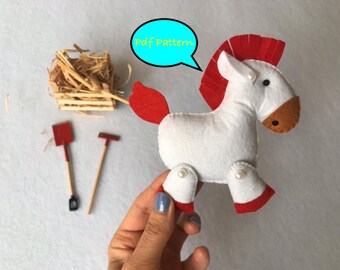 Felt Horse Sewing Pattern: DIY Plush Toy (PDF Pattern)