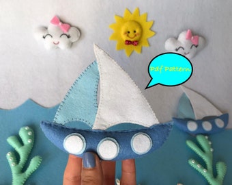 Felt Sailboat Sewing Pattern: DIY Plushies (PDF Pattern)
