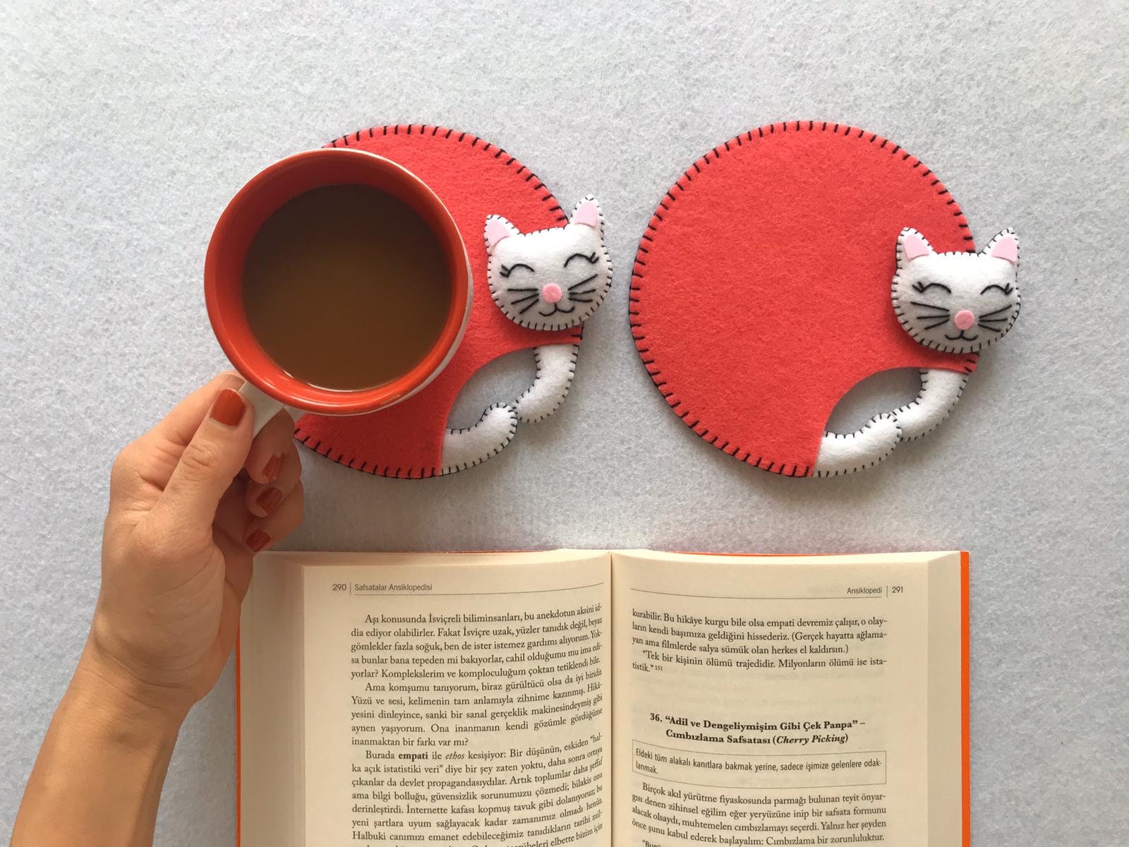 Cute Cat Coasters Funny Gift Drink Mat Home Decor Cat Etsy UK