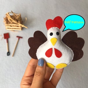 Felt Chicken Sewing Pattern: DIY Plush Toy (PDF Pattern)