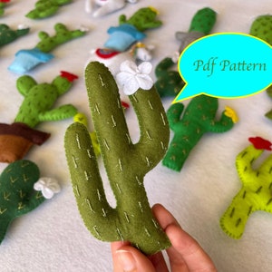 Felt Cactus Sewing Pattern: DIY Plushies Tutorial (PDF Pattern)