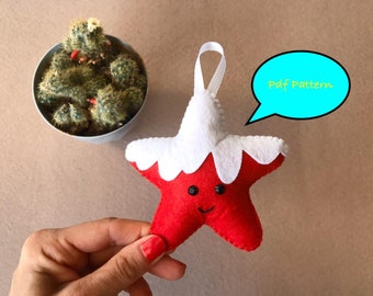 Felt Star Sewing Pattern PDF - Easy DIY Plush Ornament Tutorial