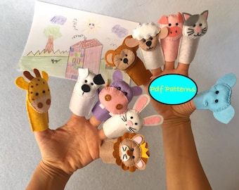 Felt Animal Finger Puppets: DIY Sewing Pattern Bundle (PDF)