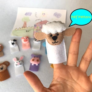 Sheep Finger Puppet Sewing Pattern: Felt Plushie DIY (PDF Pattern)