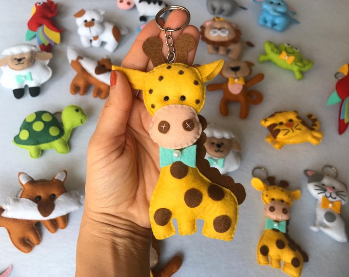 Cute Animal Keychains, Animal Lover Gift, Felt, gag gift for animal lovers, Home Decor, baby shower favor