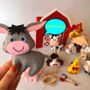 Felt Donkey Sewing Pattern: DIY Plush Ornament (PDF Pattern)