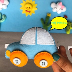 Pdf pattern, felt pattern, car pattern, car sewing tutorial, plushies, felt vehicles, DIY car