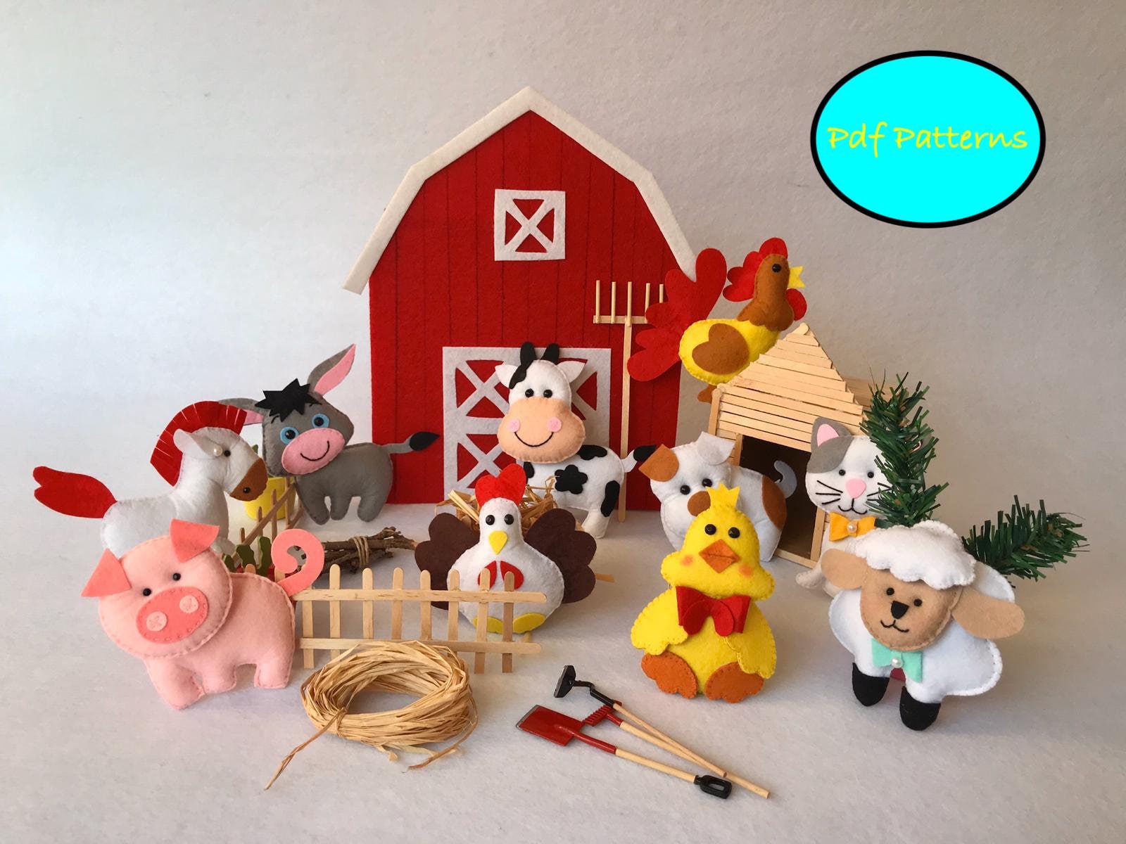 Farm Animals Pdf Pattern Felt Pattern Felt Pdf Pattern Pdf Etsy UK
