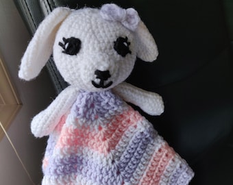 Customizable Crochet Puppy Lovey Security Blanket