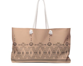 Samoan Malu inspired Design Weekender Bag - Polynesian Travel, Tote Beach Bag