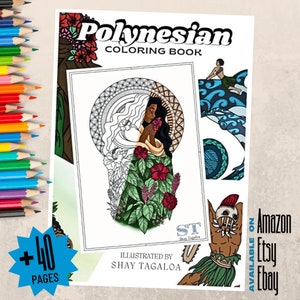 Polynesian Coloring Book - 40 + pages