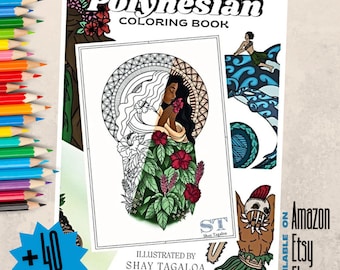 Polynesian Coloring Book - 40 + pages