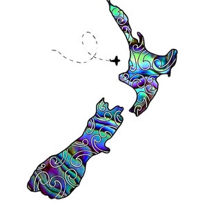 Neuseeland, Abalone Muschel Kartendesign - gerasterte SVG-, PNG- und JPG-Dateien