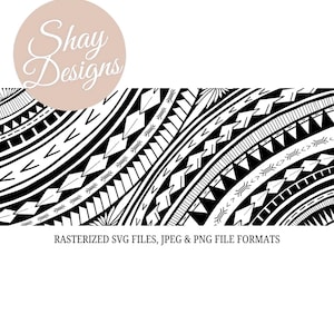 Pacific Islands Tribal Pattern • Polynesian Seamless SVG PNG JPG Clipart • Samoan Tapa Design for Crafts, Print, Apparel & Branding