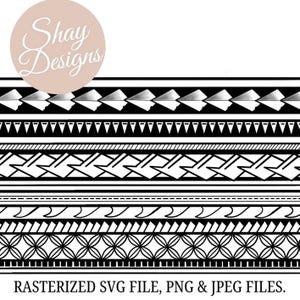 Polynesian Tapa Pattern Rasterized SVG| Samoan Tribal Art Instant Download | Digital PNG JPG