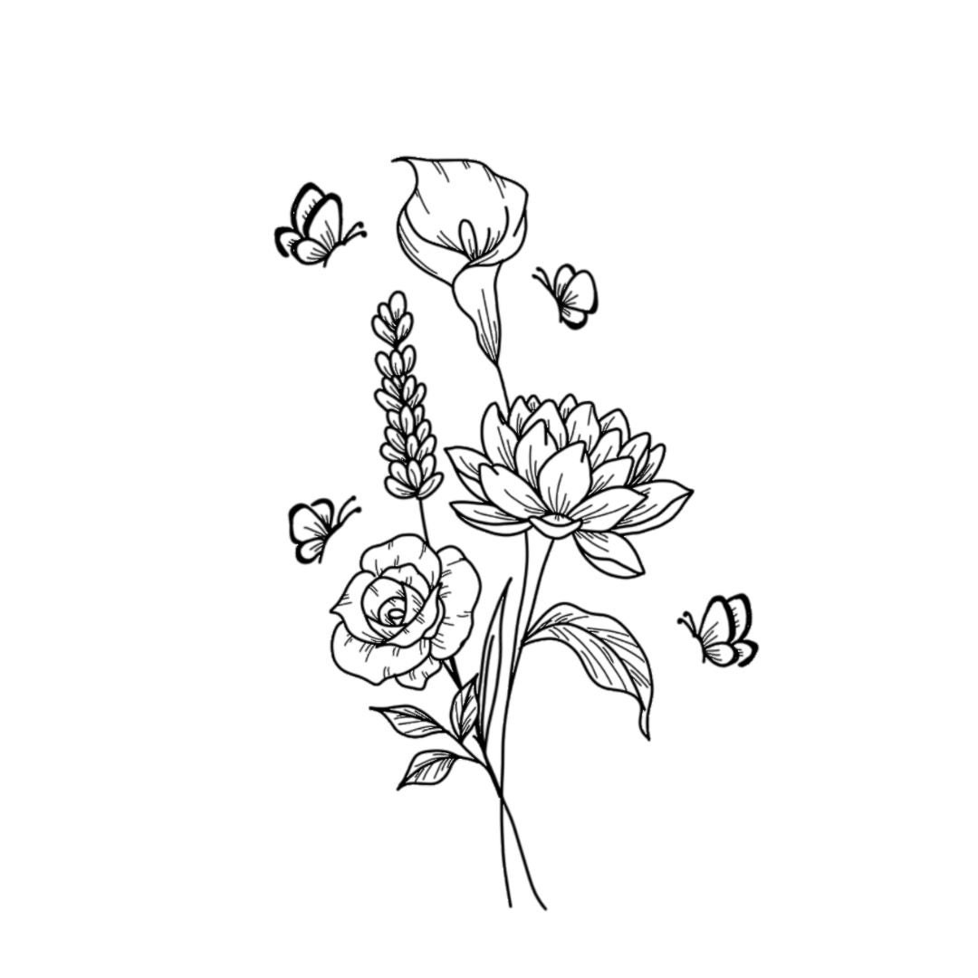 Dainty Flower Bunch SVG File - Etsy