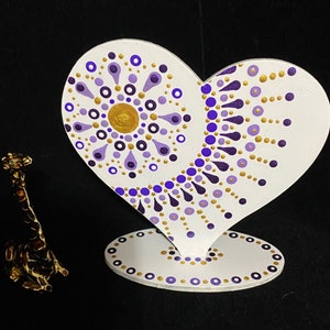 Valentine&#39;s Day, Heart, Dotting Art, Dot Painting, Purple and Gold