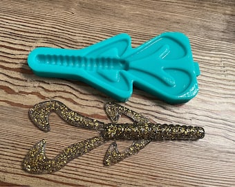 Soft Plastic Bait Mold, 6inch Creature craw, single Cavity, Plastisol, USA Made