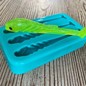 Soft Plastic Bait Mold, 5 Inch ribbed Swimbait, Plastisol , USA Made