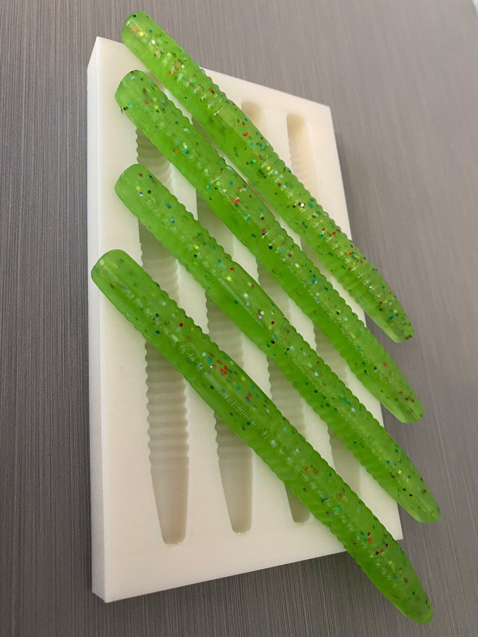 Soft Plastic Bait Mold 5 inch stick Worm 4 Cavity Etsy