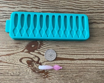 Soft Plastic Bait Mold, 1.8 inch spade grub, crappie, panfish, Plastisol , USA Made