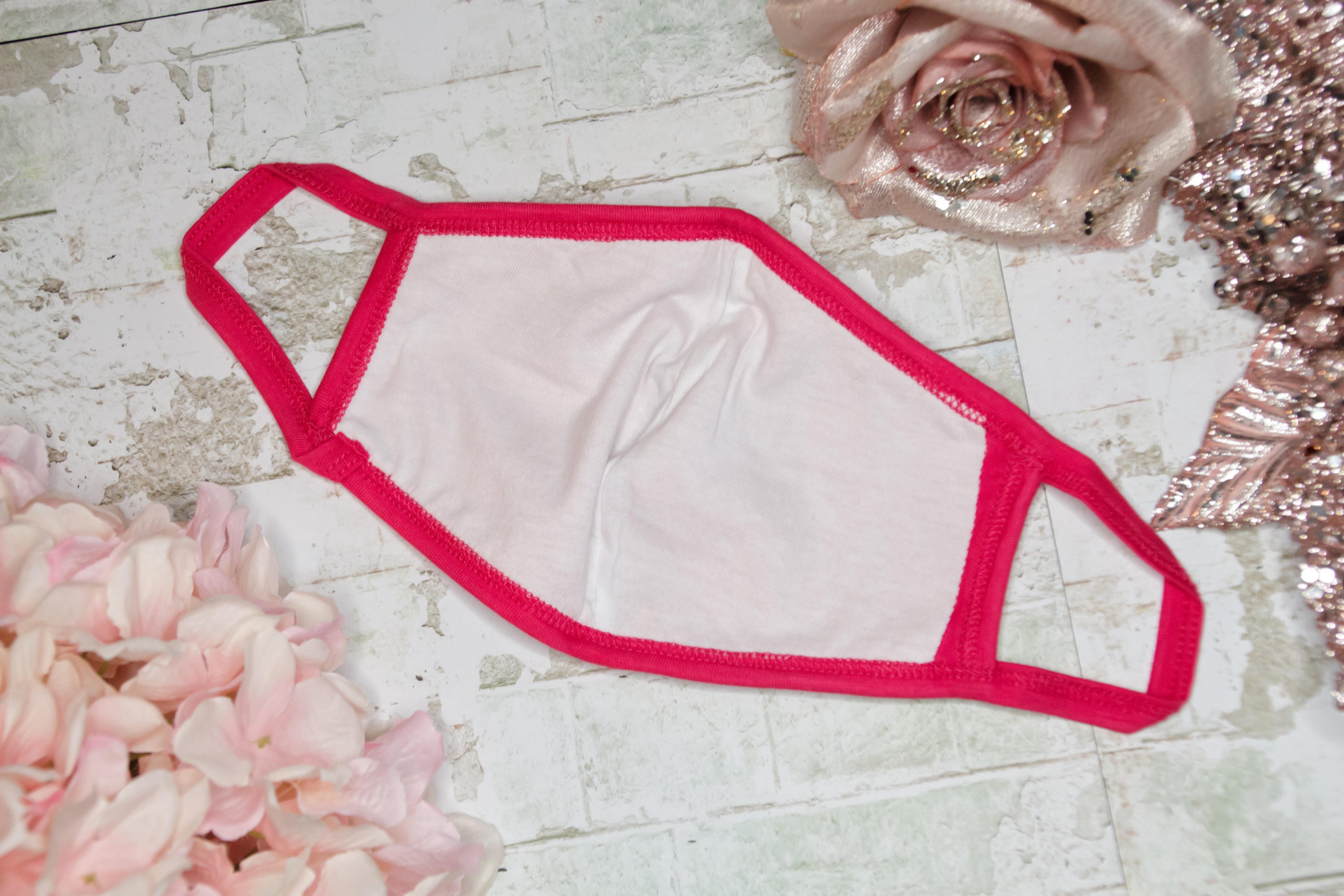 Hot Pink Face Mask 100 Cotton 2 Ply Filter Pocket Etsy