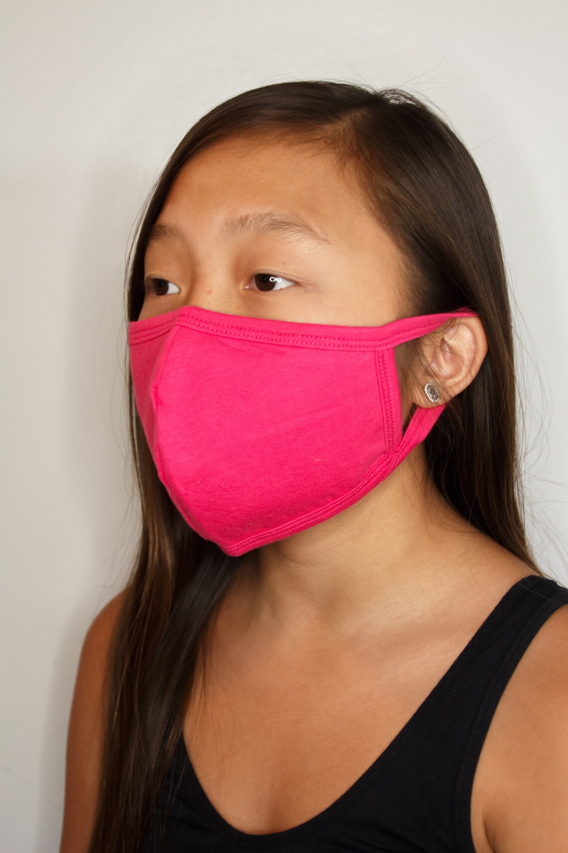 Hot Pink Face Mask 100 Cotton 2 Ply Filter Pocket Etsy