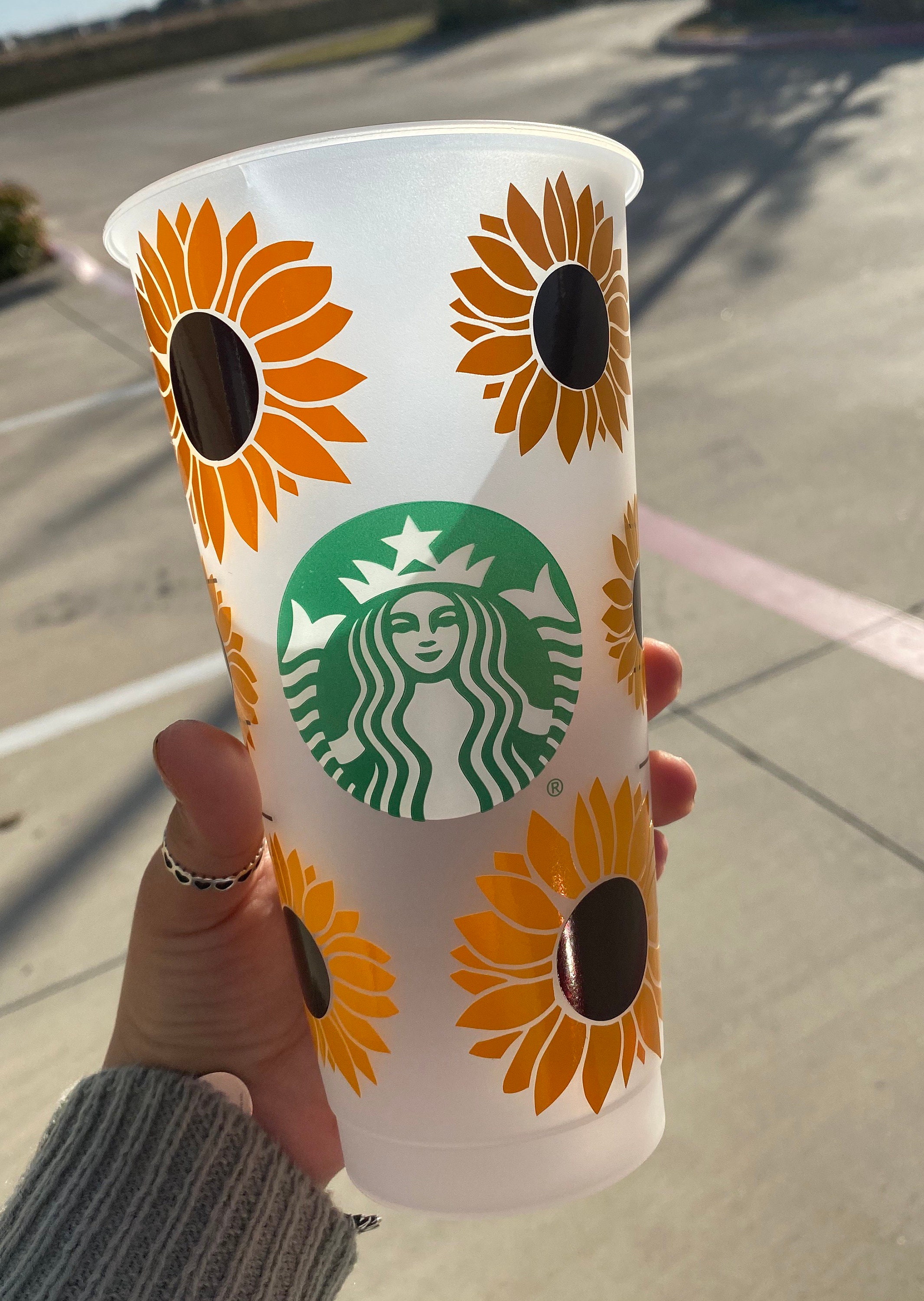 Personalized Starbucks Cup Sunflower Etsy