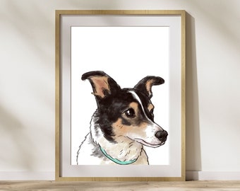 Portrait d'animal de compagnie personnalisé à partir de photo - Cadeaux pour technicien vétérinaire - Cadeaux de perte d'animaux - Leflore Studio UK