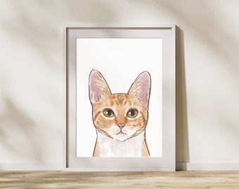 Portrait d'animal de compagnie de style comique à partir d'une photo - Portrait d'animal de compagnie personnalisé - Cadeaux pour les amoureux des animaux de compagnie - Leflore Studio UK