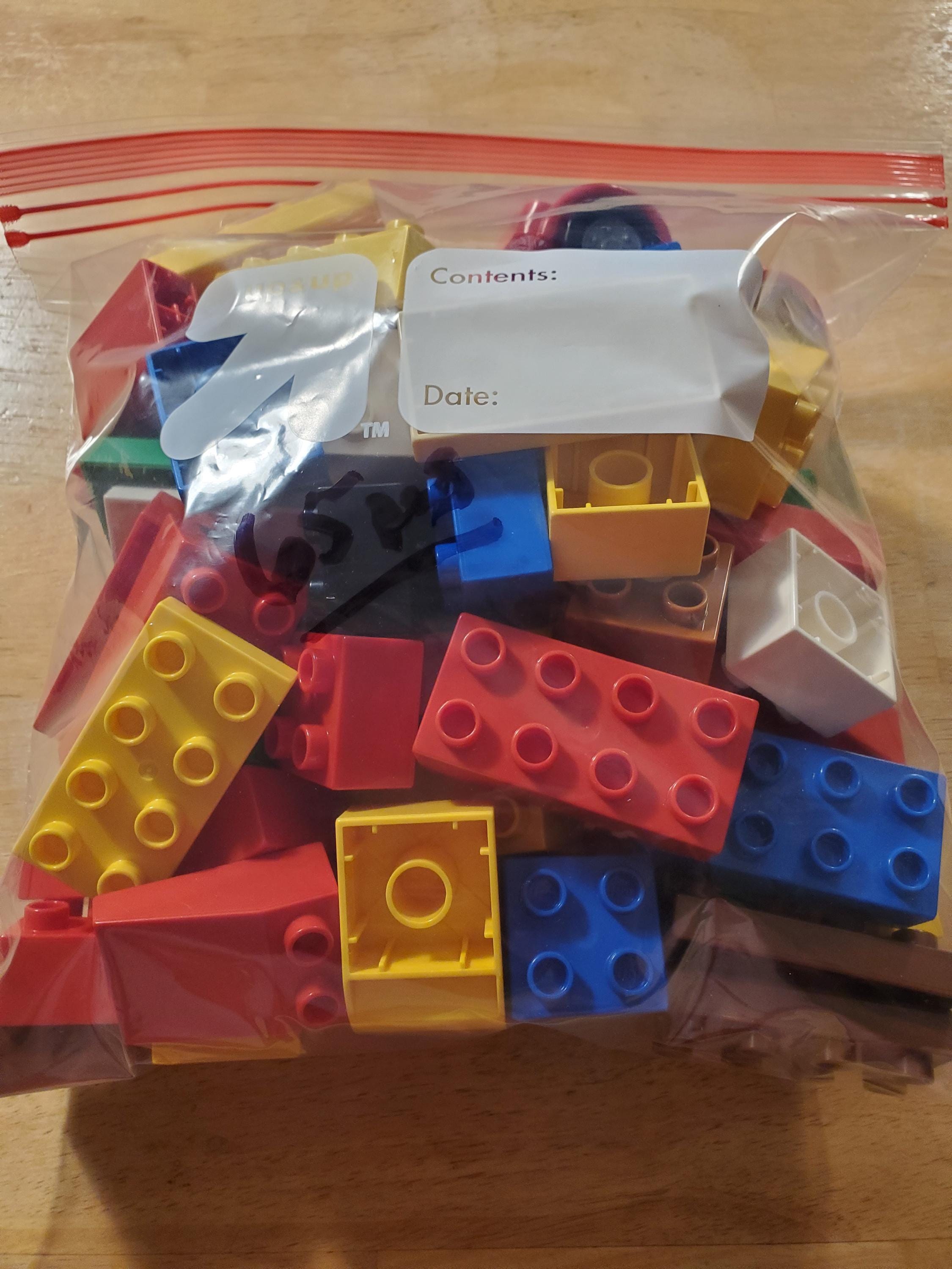 LEGO Duplo Mixed Pcs/Parts Primary Colors Bag#2 65 pcs/parts **USED**