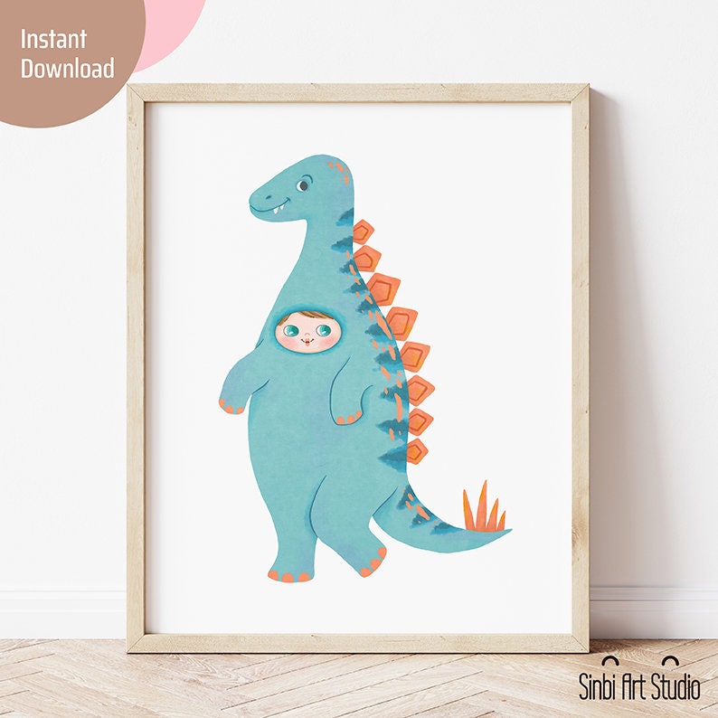 Dinosaur Print Digital Dinosaur Print Set Dinosaur Decor | Etsy