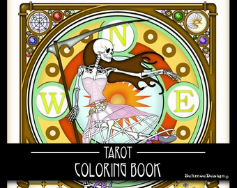 Tarot Card Coloring Etsy