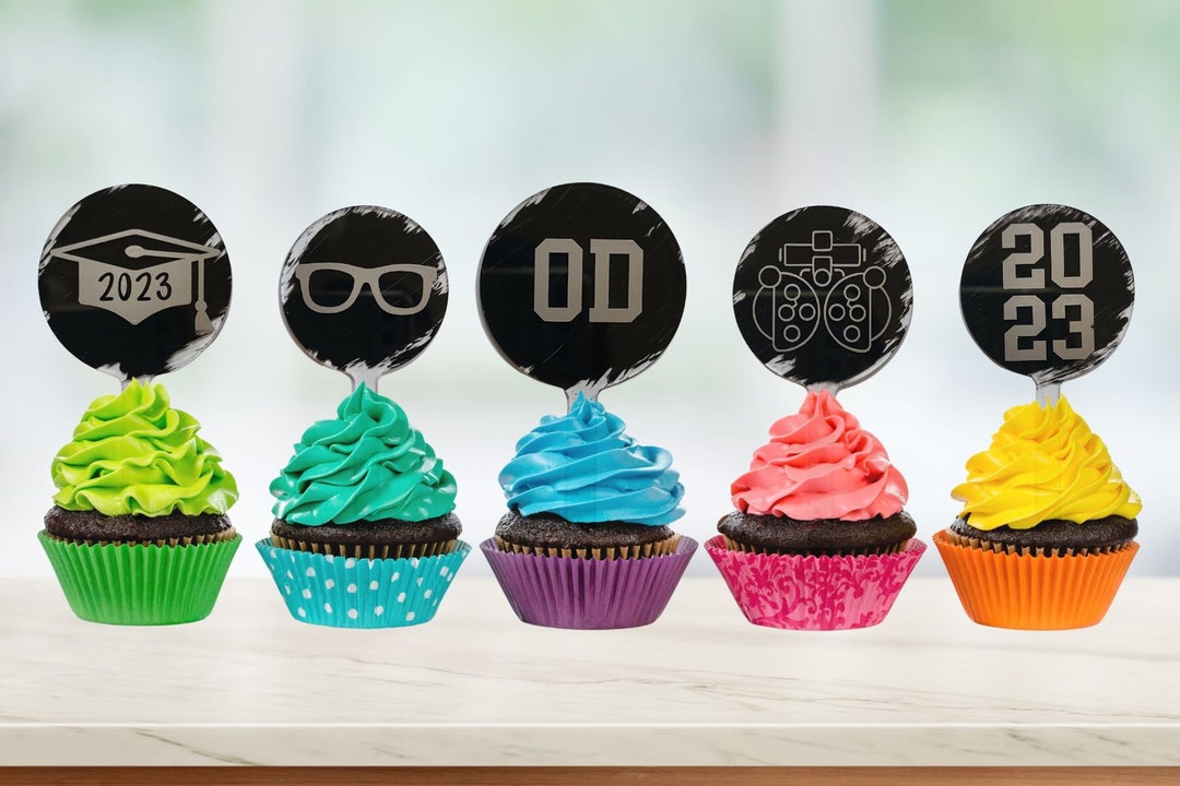 Optometry Class of 2023 Acrylic Cupcake Topper, Optometrist Graduation ...
