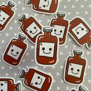 Pharmacy Stickers, Pharmacy Happy Amber Bottle Sticker, Pharmacy Tech Sticker, Pharmacist Sticker, Medicine Bottle Sticker, Nurse Sticker