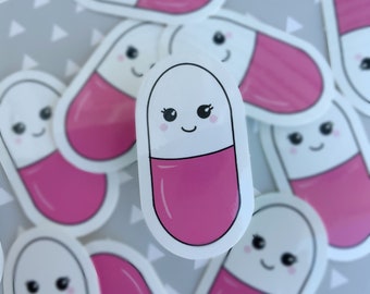 Pharmacy Stickers, Cute Happy Pill Pharmacy Sticker, Pharmacist Sticker, Pharmacy Tech Sticker, Happy Pill Sticker, Medicine Sticker, Nurse