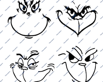 Download The Grinch Face Svg Etsy