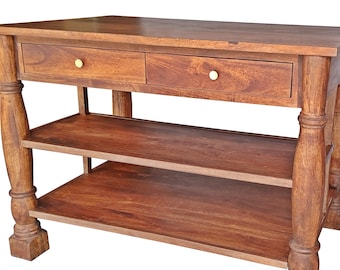 Farmhouse Kitchen Island Table Solid hardwood