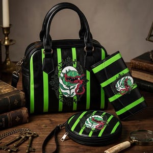Bolso de mano divertido con forma de planta carnívora / Cartera de bruja / Bolso de mano gótico con forma de planta carnívora / Bolso de hombro de bruja espeluznante / Bolso de Halloween