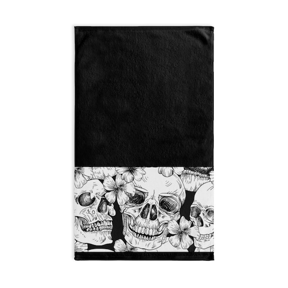 Gothic Skull Embroidery Hand Towel Set
