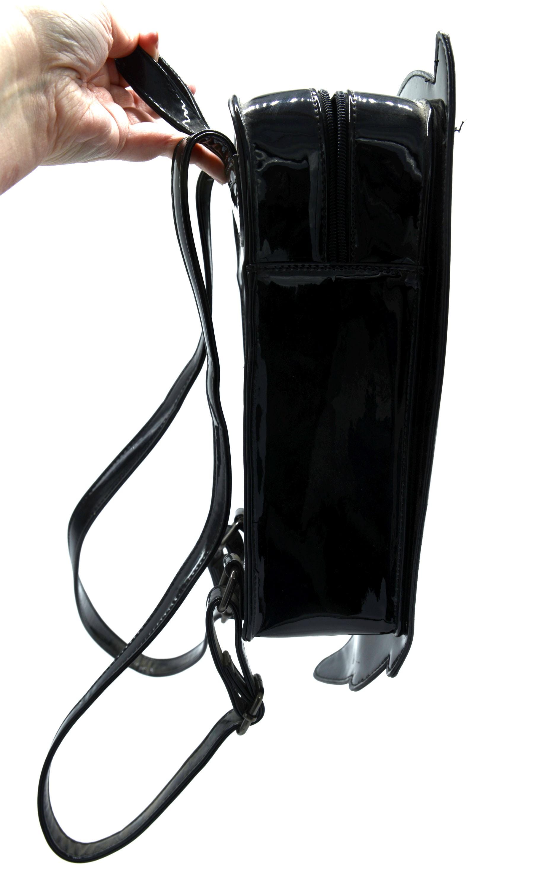 Killstar‎ black spooky songs vinyl bag new *FLAWED* Kill Star Black Vinyl Ghost Bag, Spooky Goth Fashion  main image 3