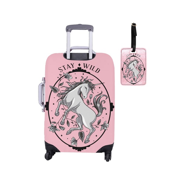 Einhorn Stay Wild Koffer Set Gepäckanhänger Set Benutzerdefinierte  Staubschutzhülle Karotasche Schutzhülle Travel Carry On Case Farboptionen -  .de